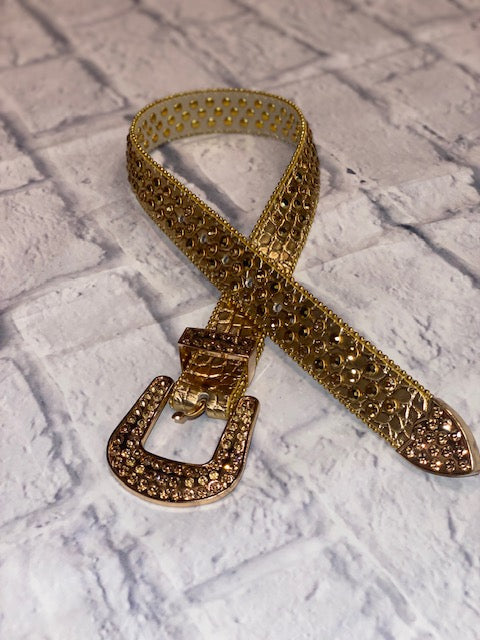 Rhinestone Belt Gold