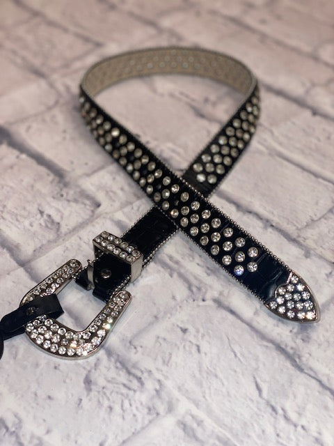 Rhinestone Belt Black