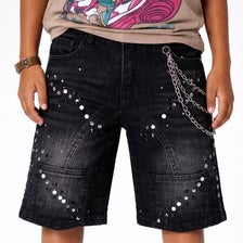 Night sky denim shorts
