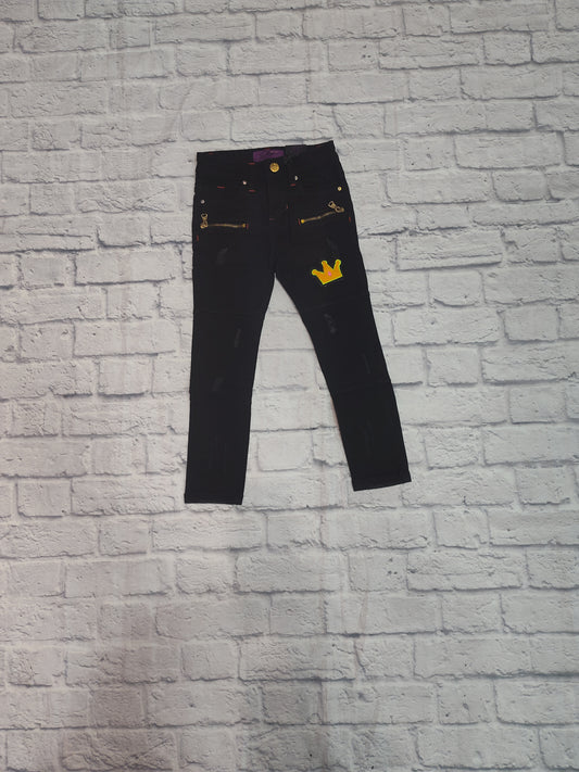 Girl Black Crown Jeans