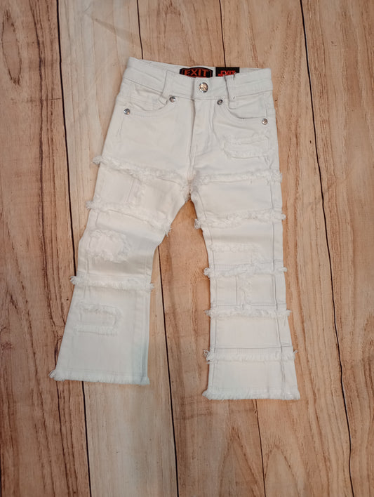 Exit White Stacked Jeans