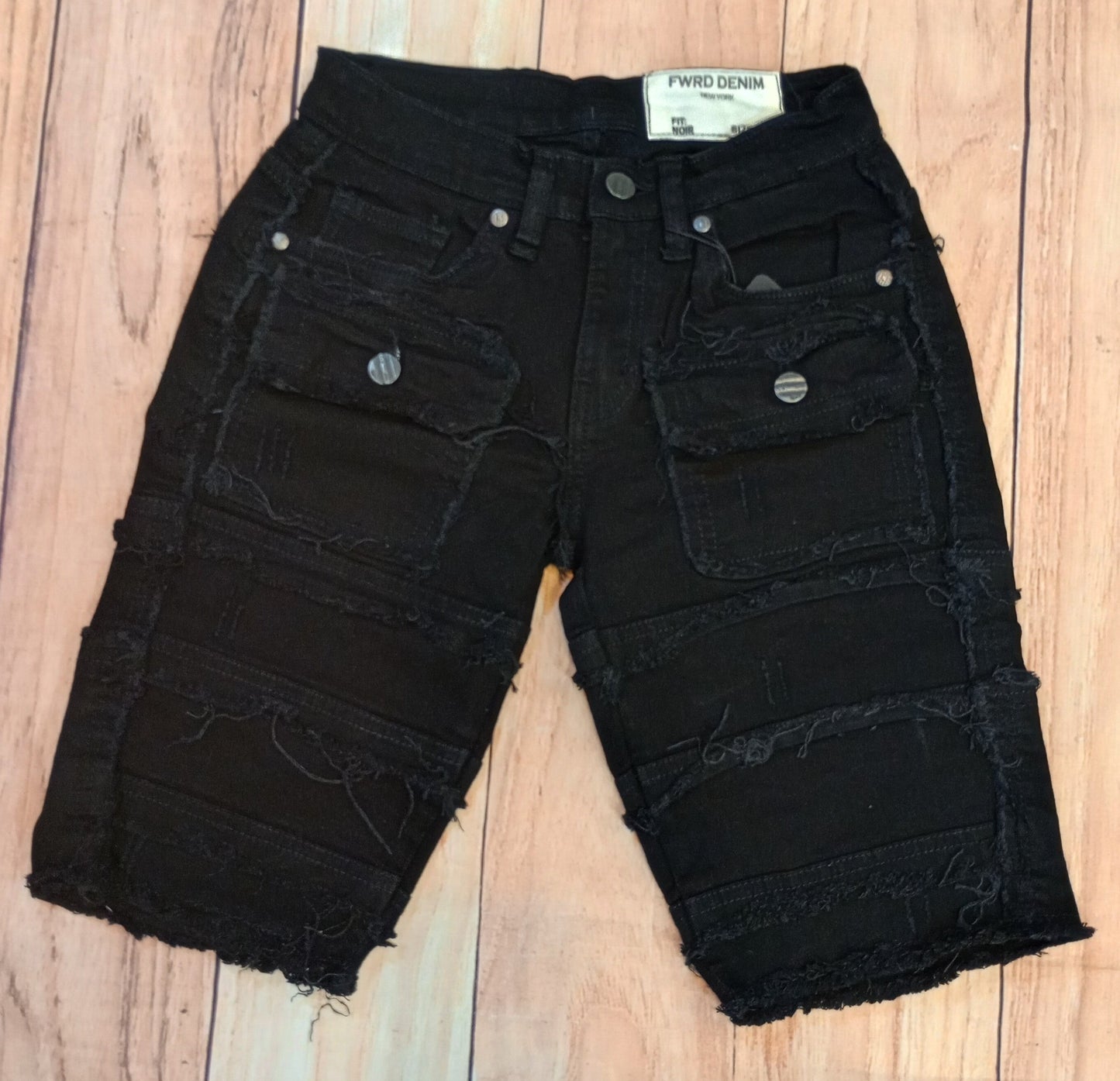 Black Cargo Pocket Shorts