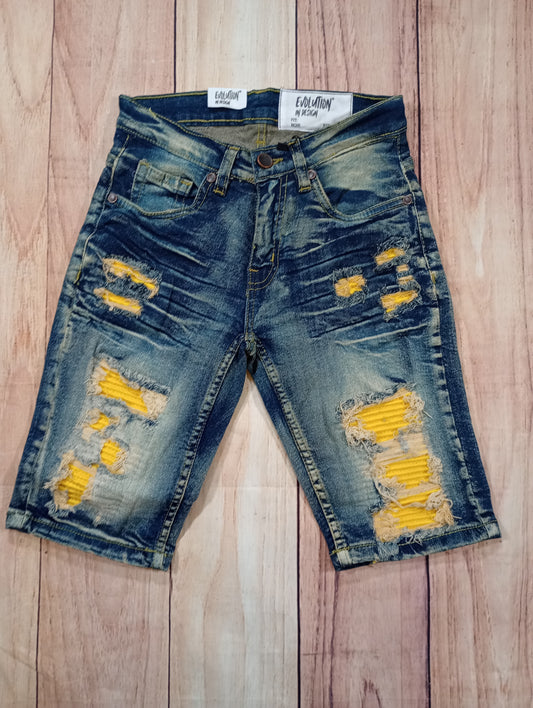 Denim Blue w/Yellow Patch Shorts