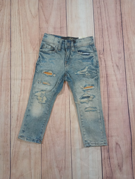 Iced Denim Jeans w/Gold Patch