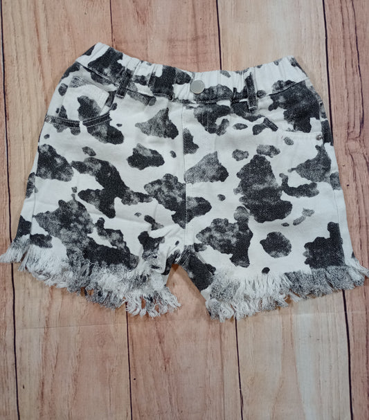 White/Black Cow Shorts