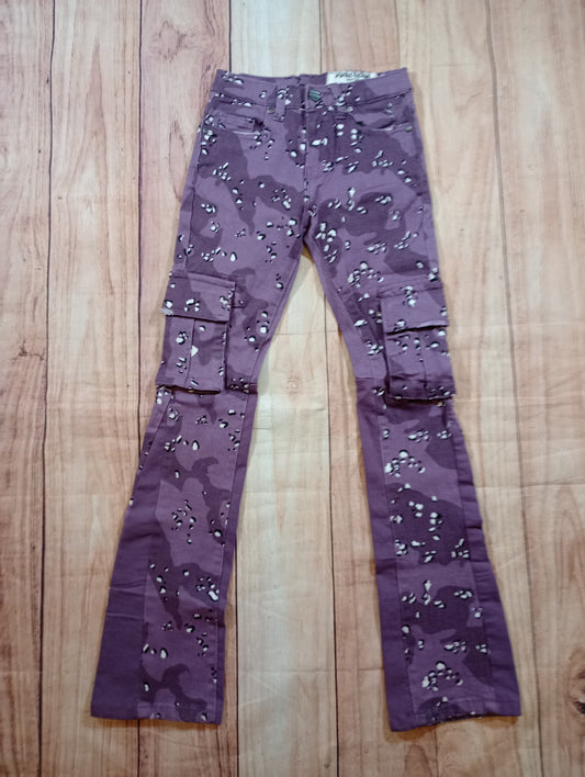 Purple Cargo Stacked Jean