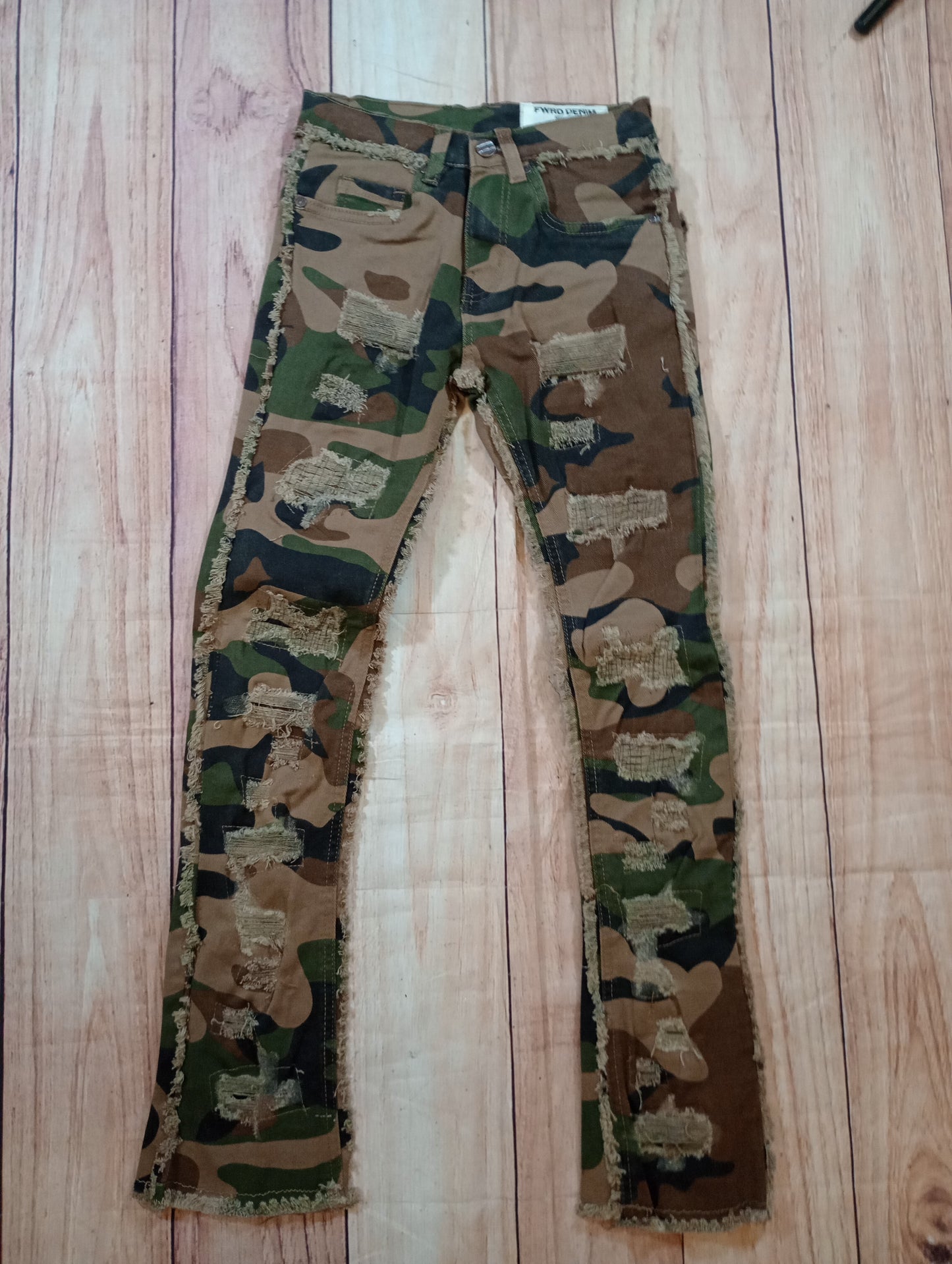 Woodland Camo Stacked Jeans