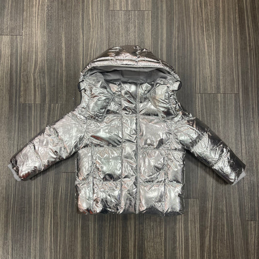 Metallic Silver Puffer Coat