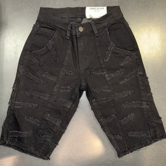 Black Zag Jean Shorts