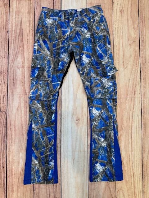 Blue Camo Stacked Jeans