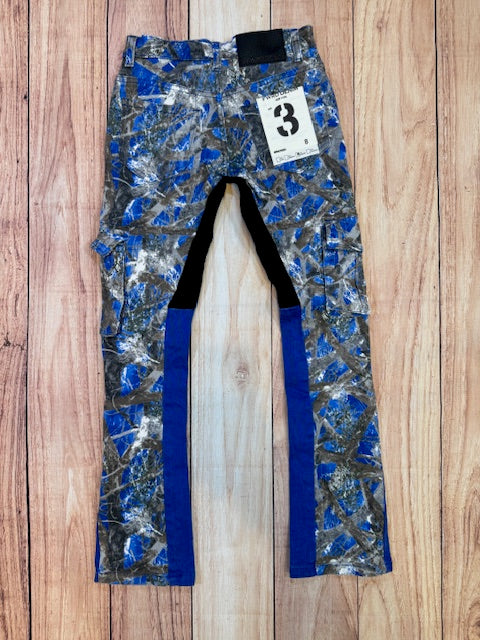 Blue Camo Stacked Jeans