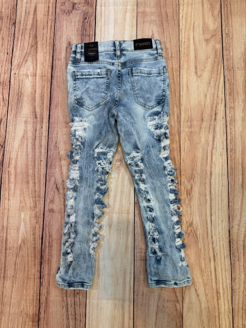 Kids Shredded Blue Jeans