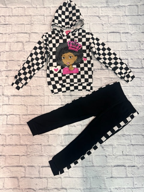 Black/White Queen Jogger Set