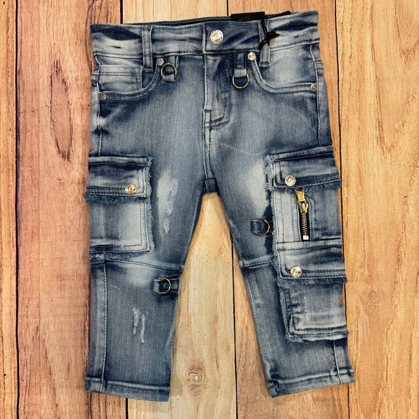 Cargo Pockets Blue Infant Jeans