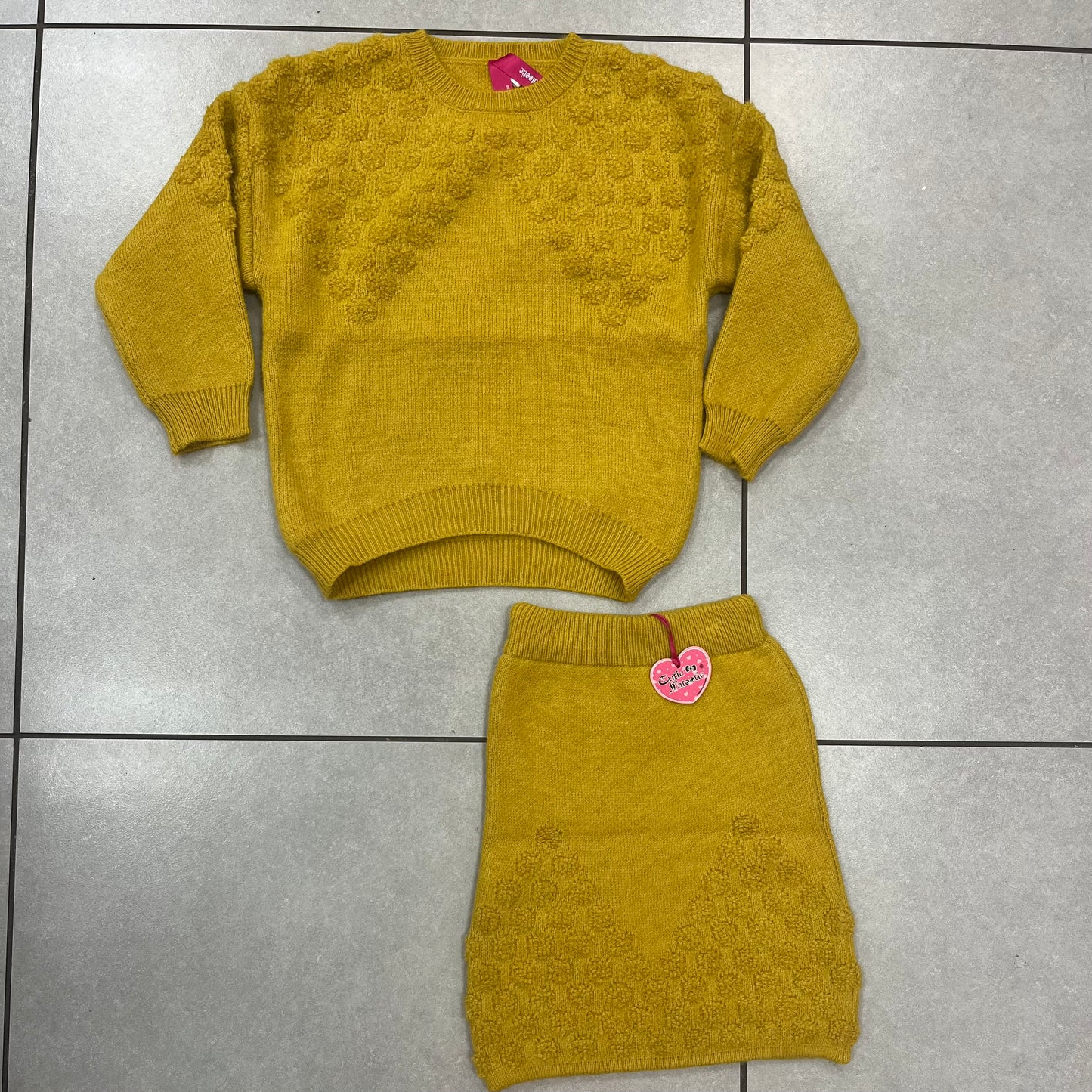 Sweater/Skirt Set -Mustard