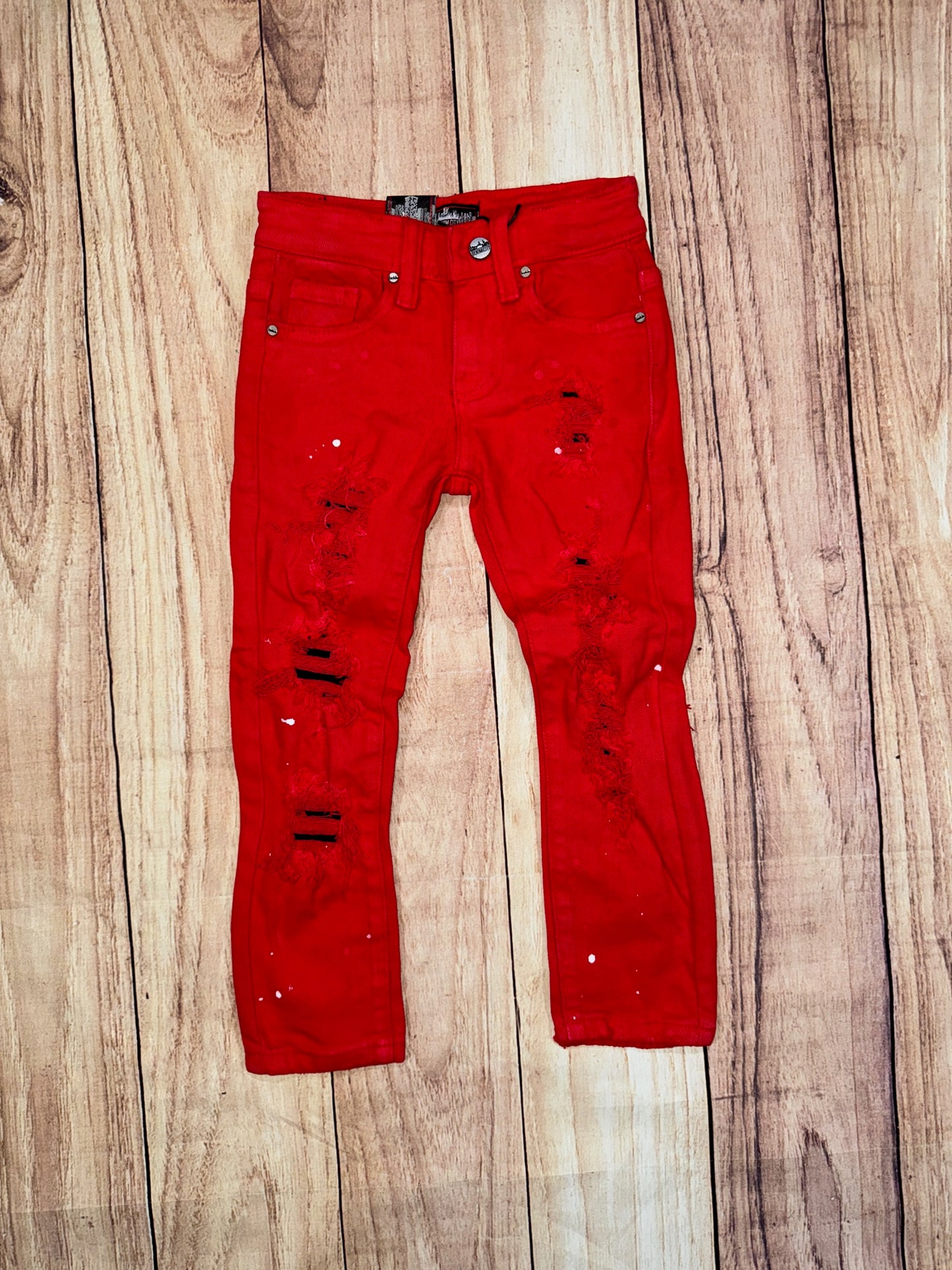 Red Splatter Jeans