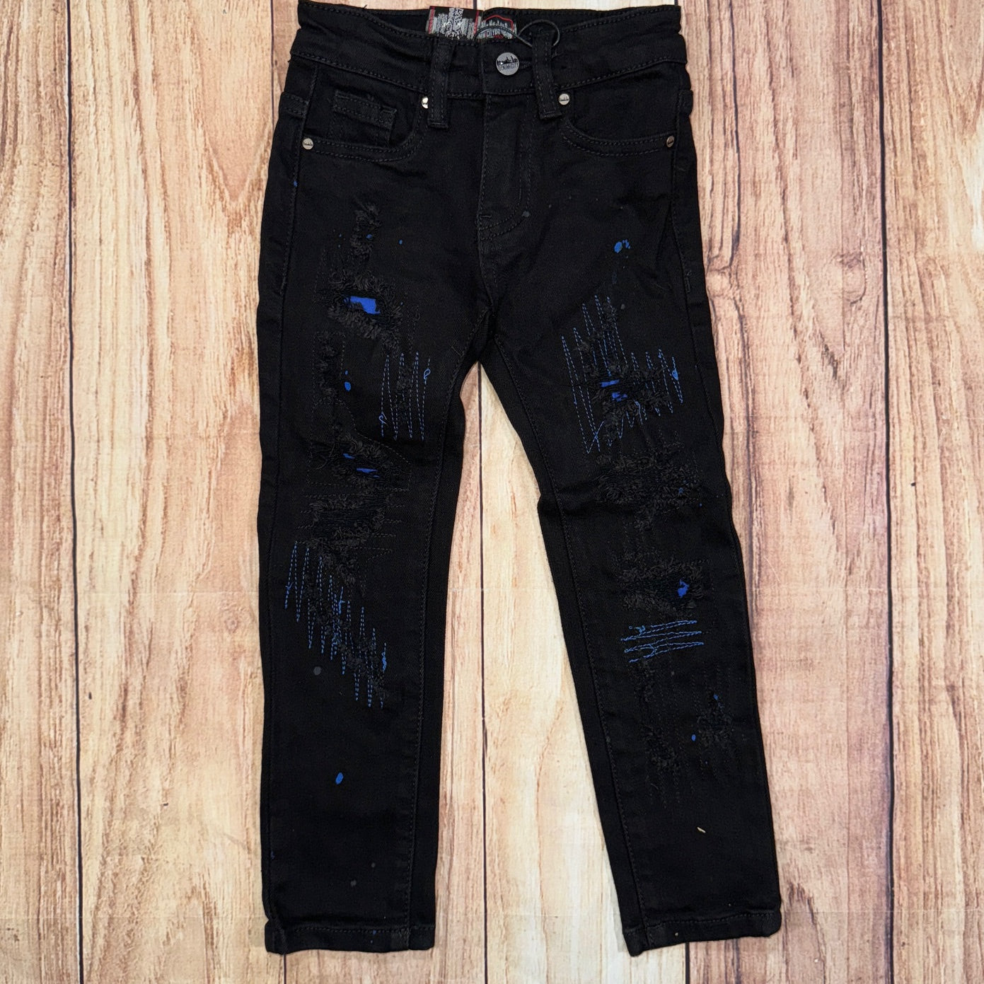 Black w/ Blue Stitch Jeans