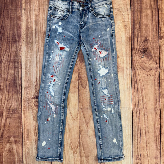 Med Blue/Red Jeans