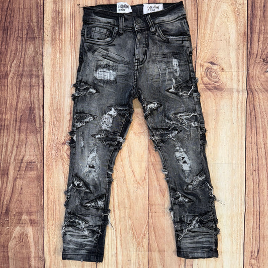 Washed Blk Slim Straight Jeans EV330242