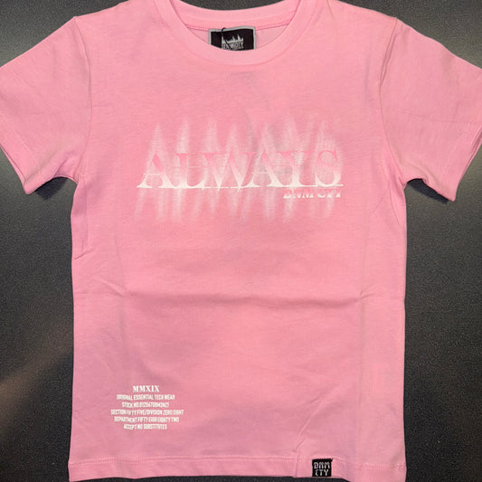 Always Rhinestone T-Shirt - Pink/White