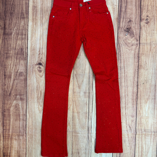 Red Rhinestone Jeans