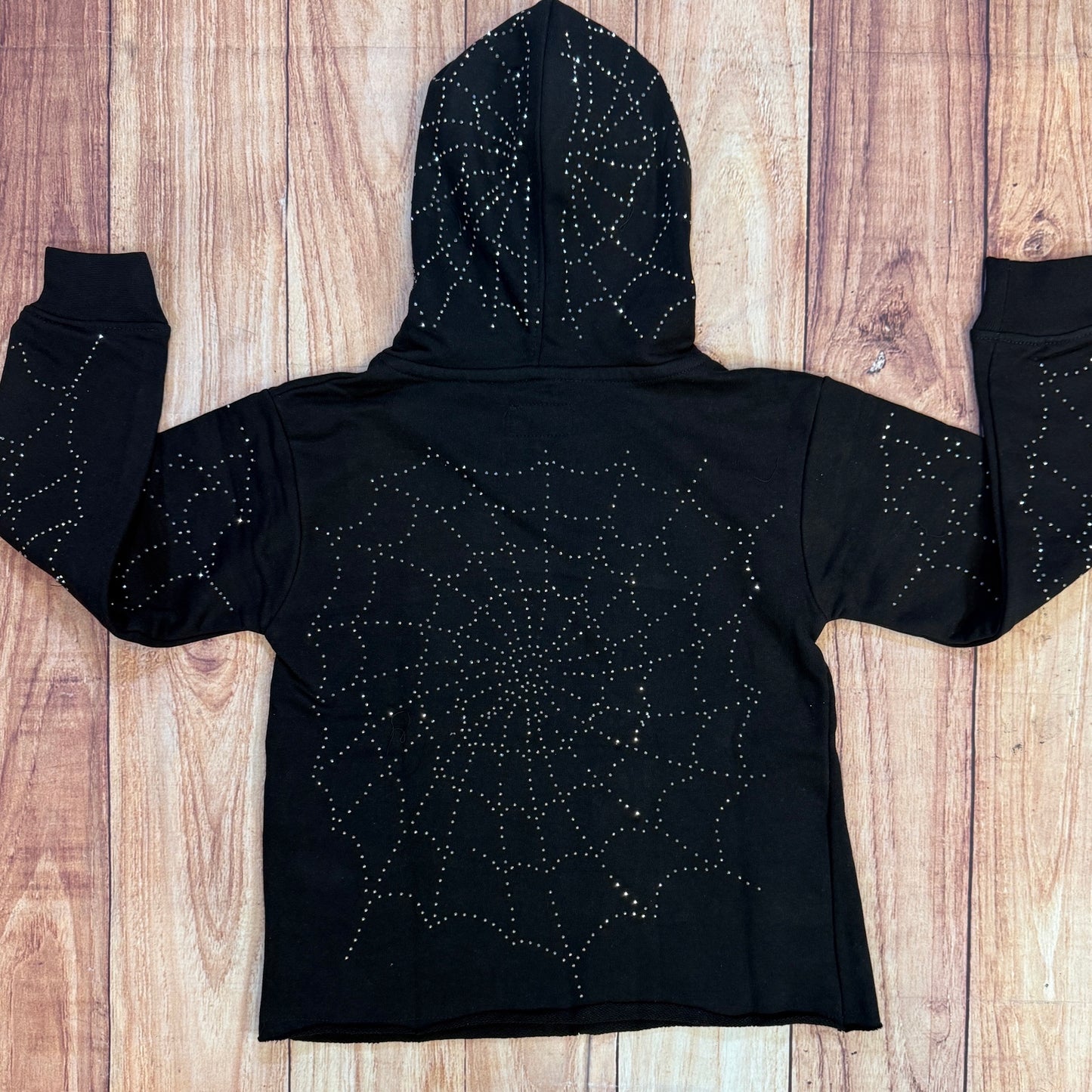 Spider Web Rhinestone Hoody