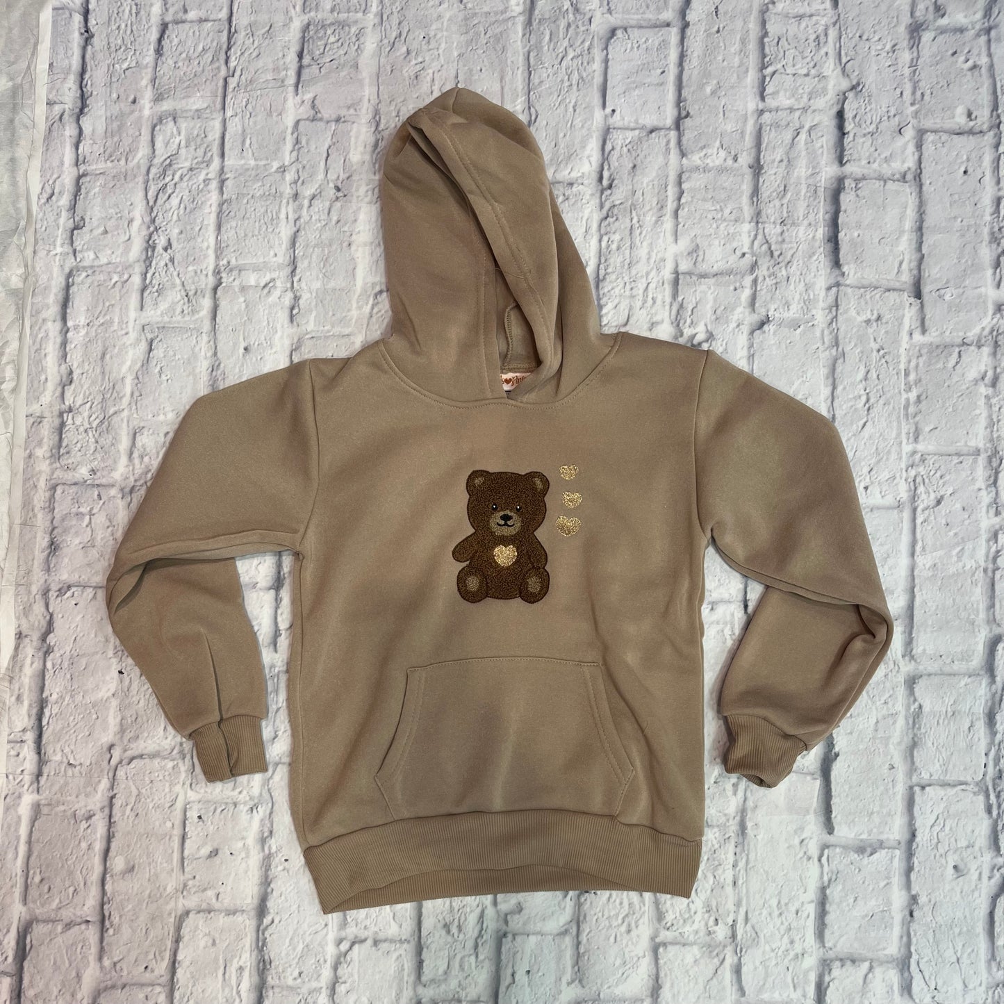 Beige Bear Hoodie