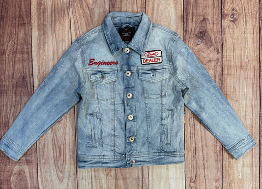 JC Lt Blue Full Rhinestone Jean Jacket