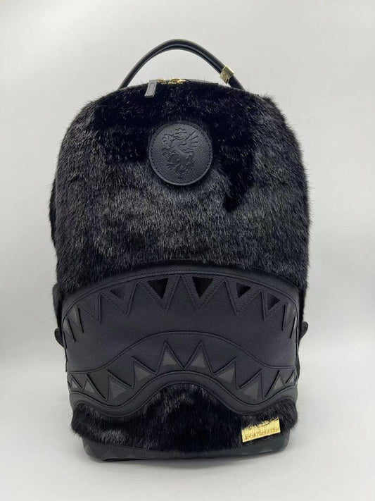 Nissim Black Dlxsf Faux Fur Backpack