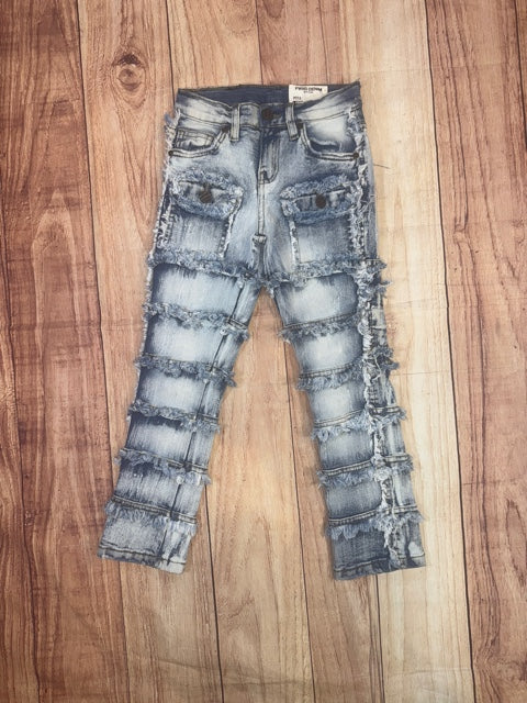Ice Blue Cargo Stacked Jeans
