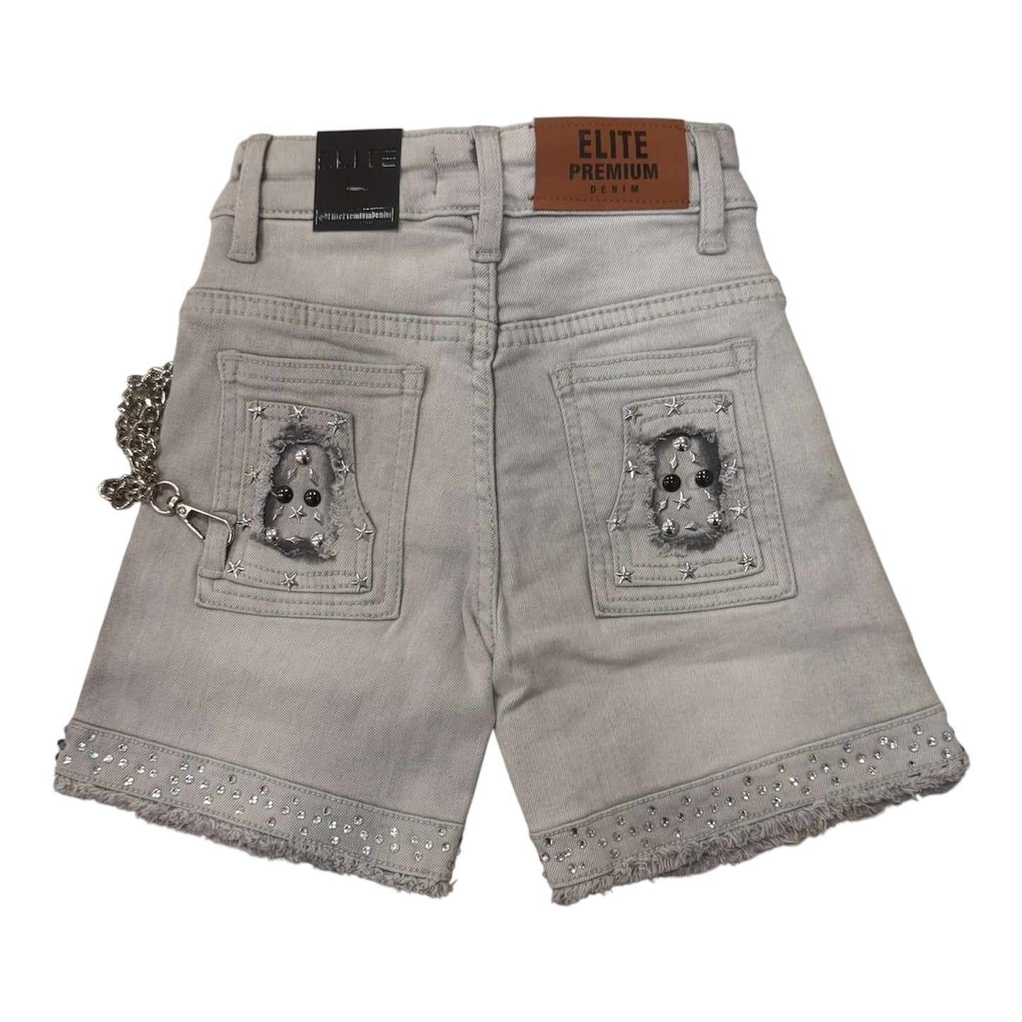 Flint embellsished denim shorts
