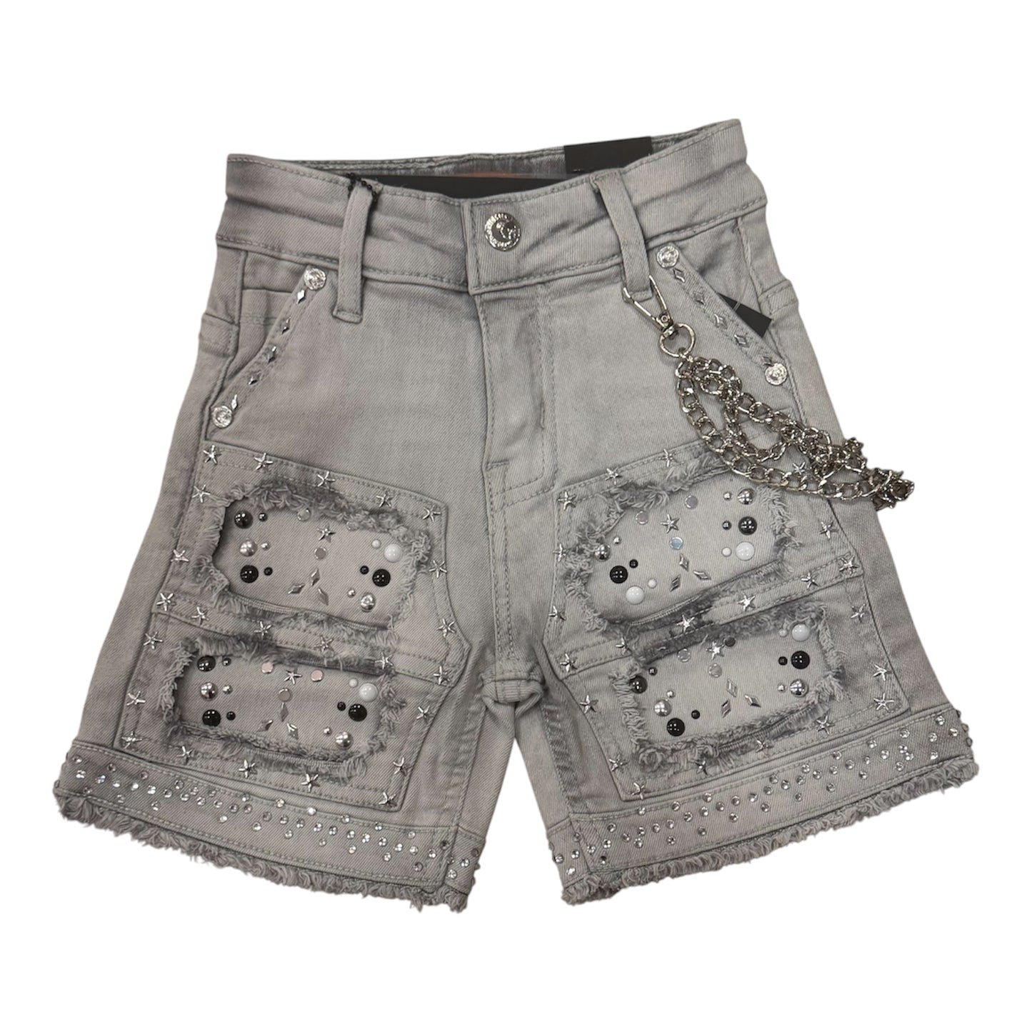 Flint embellsished denim shorts