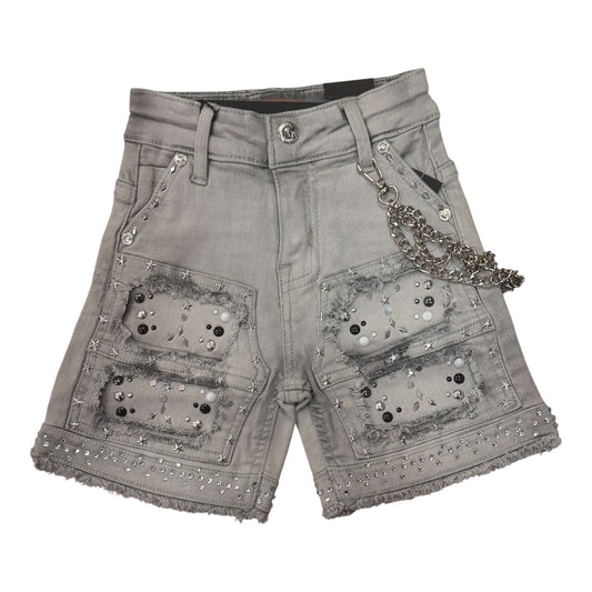 Flint embellsished denim shorts
