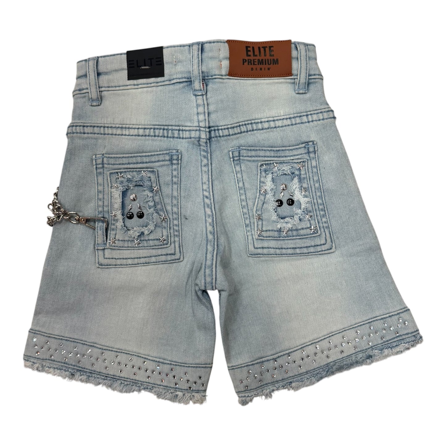 Flint embellsished denim shorts