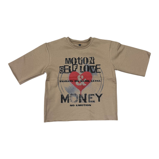 Motion Self Love Crop Shirt - Khaki