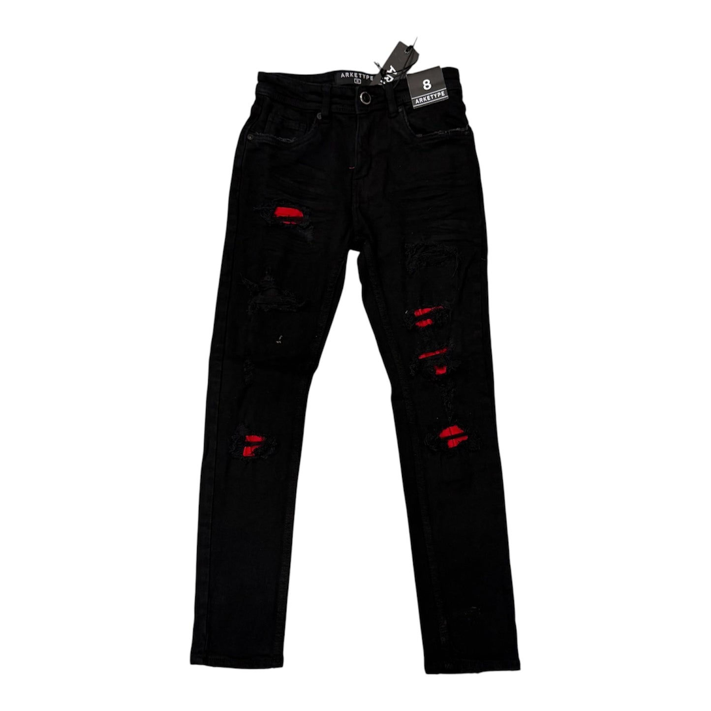 Black w/red rips jans