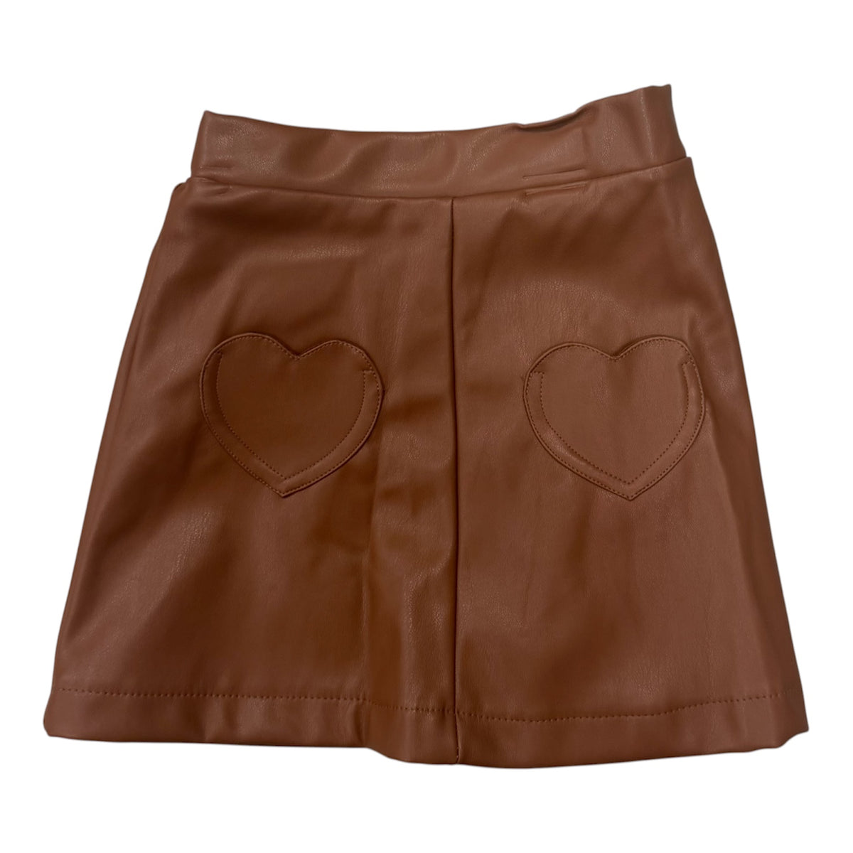 P U leather heart skirt