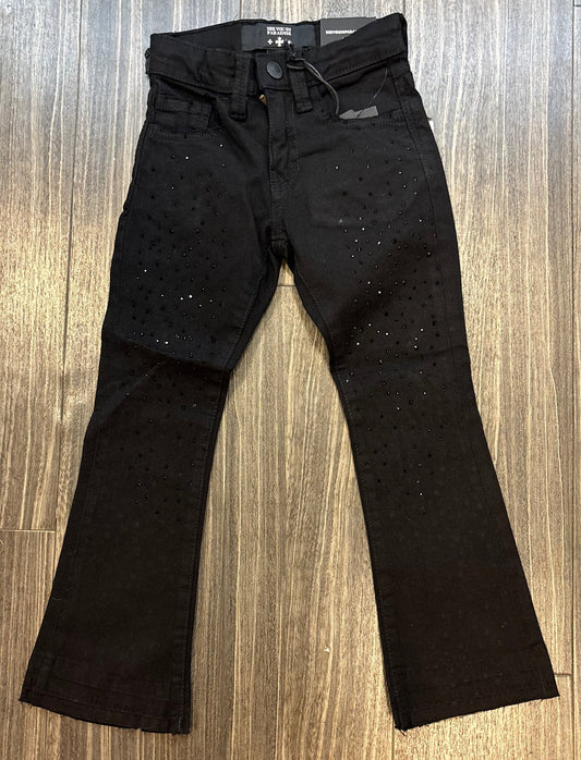 JC Black Rhinestone Stacked Jeans