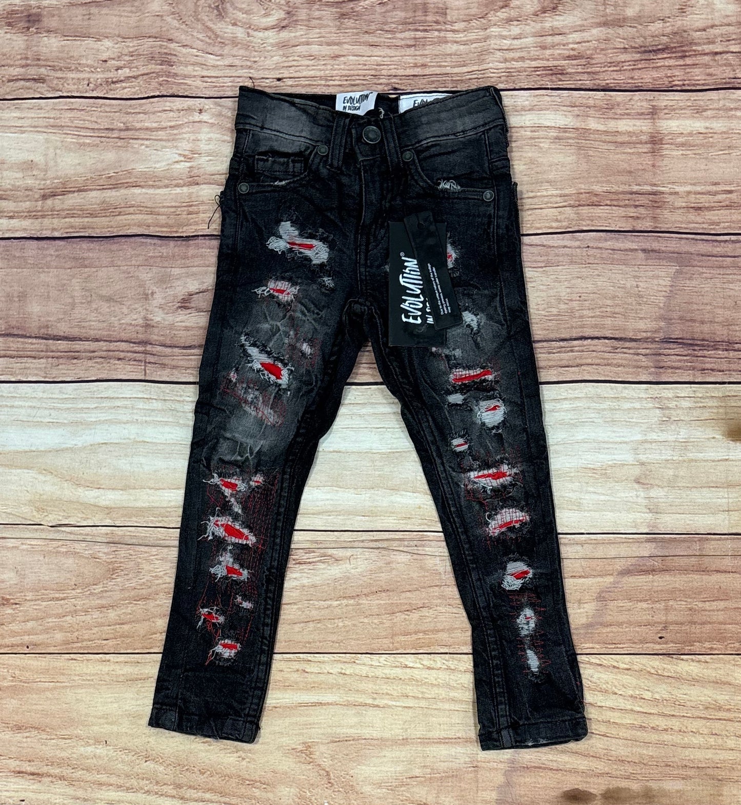 Shadow Black/Red Reg Jeans