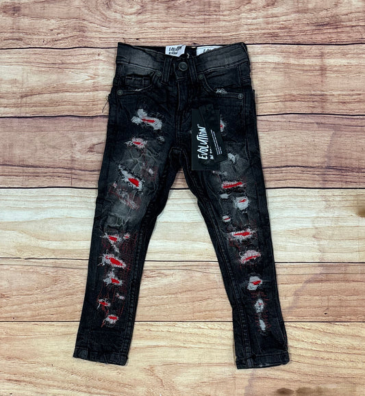 Shadow Black/Red Reg Jeans