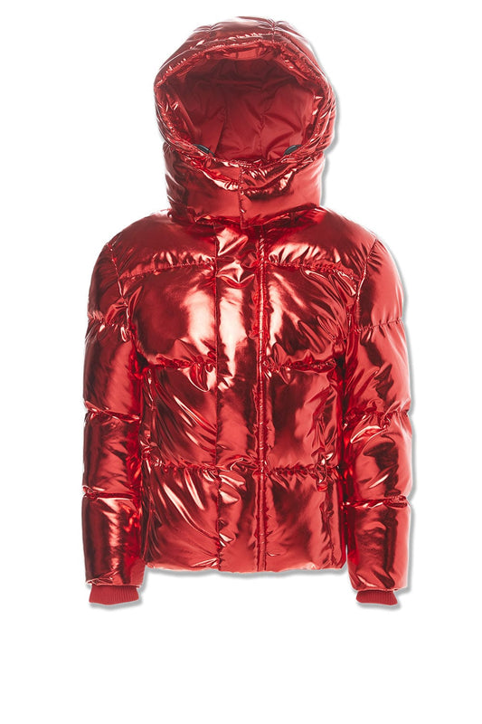 Metallic Red Puffer Coat