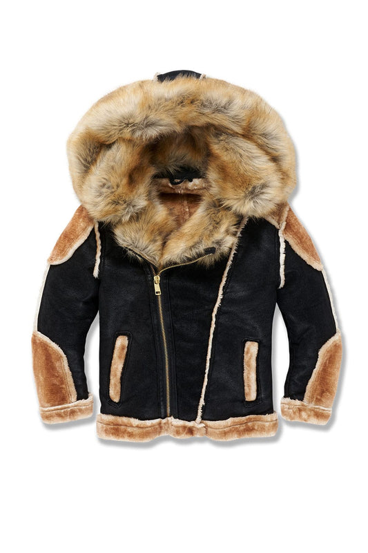 JC Shearling Coat Coffee/Blk