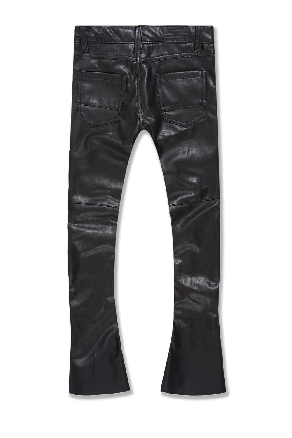 JC Black Vegan Leather Stacked Jeans