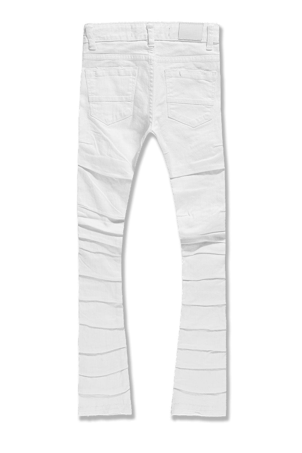 JC White Ripple Stacked Jeans