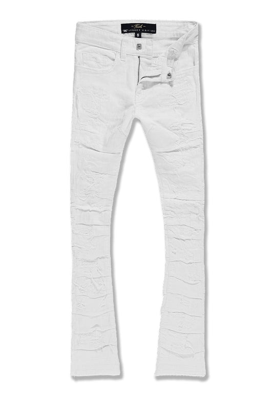 JC White Ripple Stacked Jeans