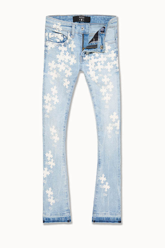 JC SYIP Crosses Stacked Jeans - Blue