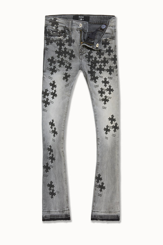JC SYIP Crosses Stacked Jeans - Grey