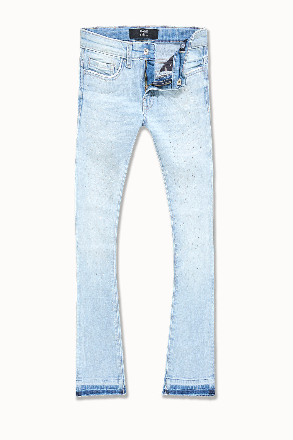 JC Lt. Blue Rhinestone Stacked Jeans