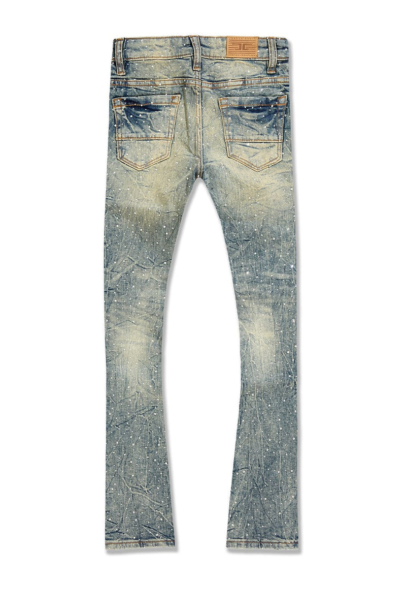 Desert Full Rhinestone Stacked Jeans