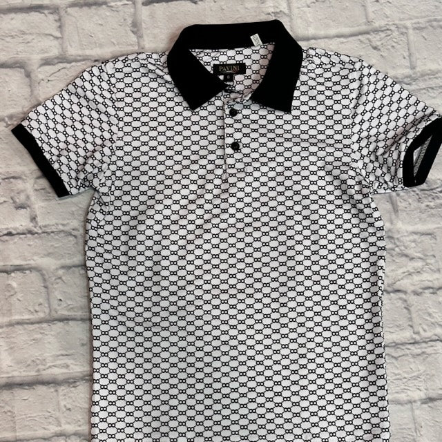 PX004 White/Black Polo Shirt